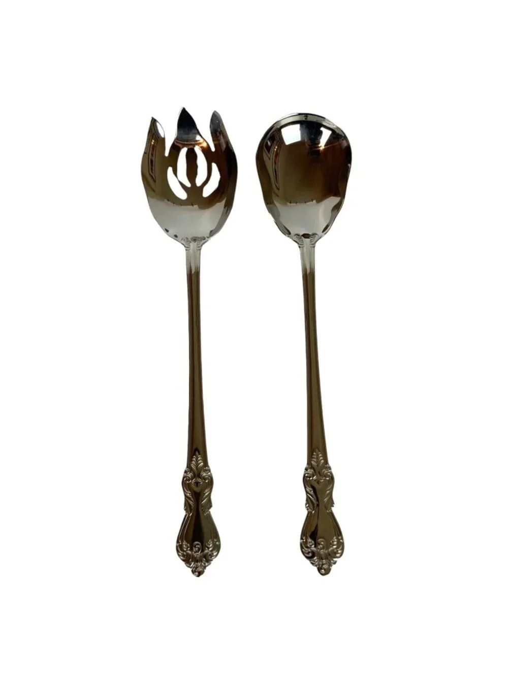 Reed & Barton Heritage Mint Marlborough 2-Pc Salad Serving Set Stainless Steel